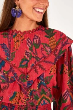 Farm Rio Red Sunset Tapestry Mini Dress -Trend Farm Rio 301793 03