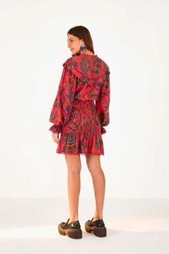 Farm Rio Red Sunset Tapestry Mini Dress -Trend Farm Rio 301793 04
