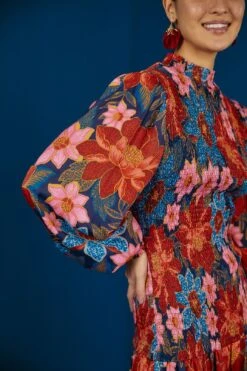 Farm Rio Navy Garden Smocked Mini Dress -Trend Farm Rio 301902 04