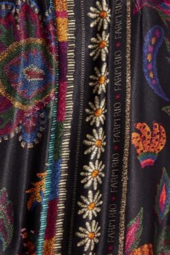 Farm Rio Black Mixed Scarves Mini Dress 13 Farm Rio Black Mixed Scarves Mini Dress -Trend Farm Rio 301909 06