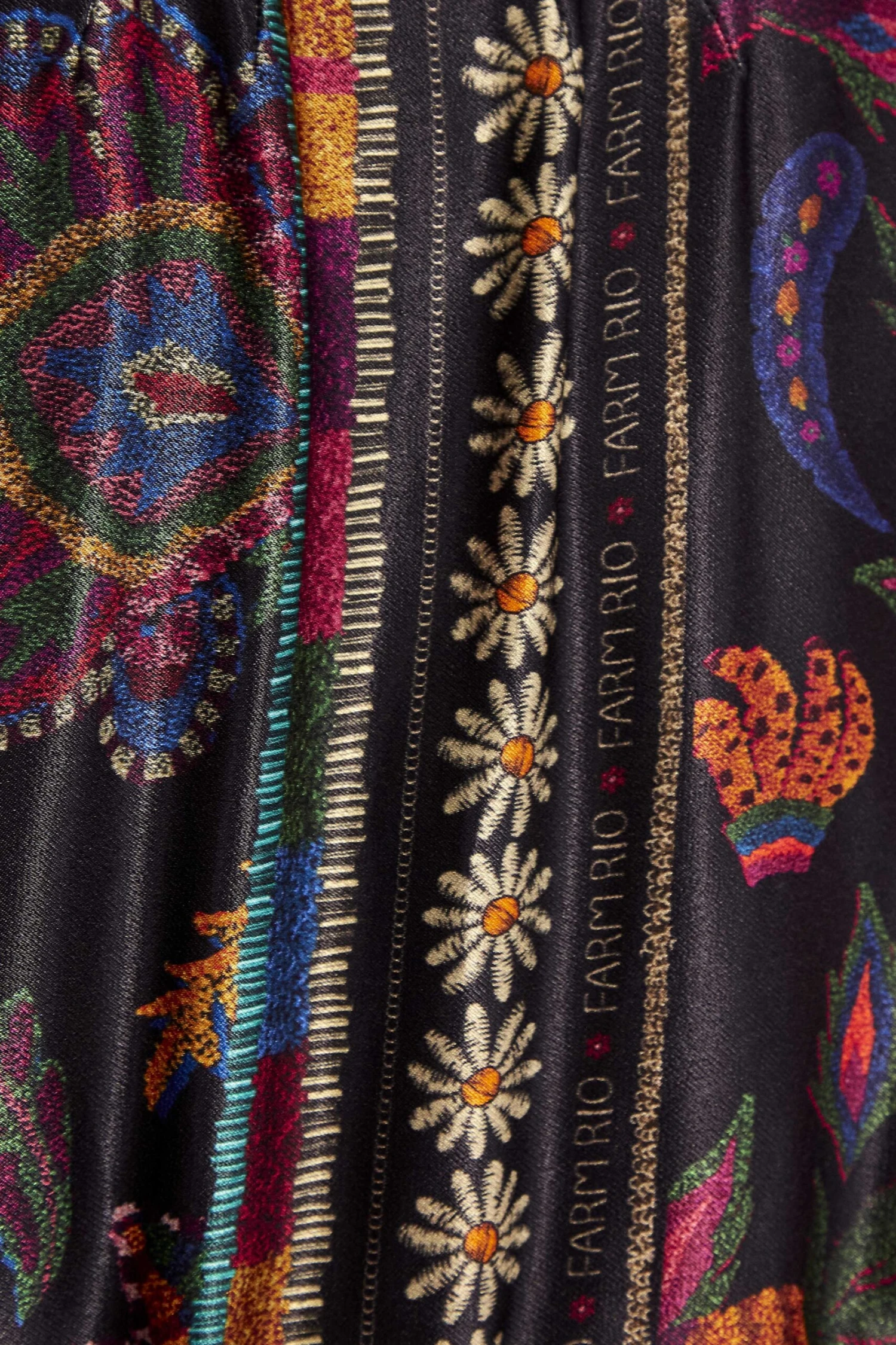 Farm Rio Black Mixed Scarves Mini Dress 7 Farm Rio Black Mixed Scarves Mini Dress - Image 6