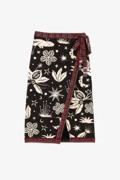 Farm Rio Black & White Cerrado Sky Wrap Skirt -Trend Farm Rio 301945 06