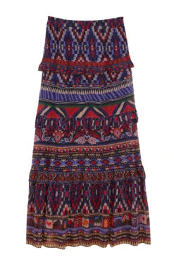 Farm Rio Blue Ainika Tapestry Maxi Skirt -Trend Farm Rio 301951 05