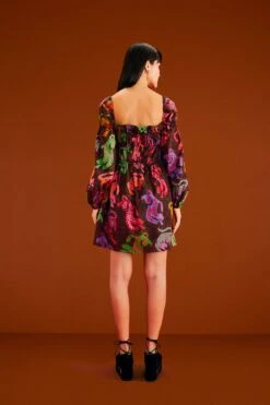 Farm Rio Black Wild Leopards Mini Dress -Trend Farm Rio 303763 03