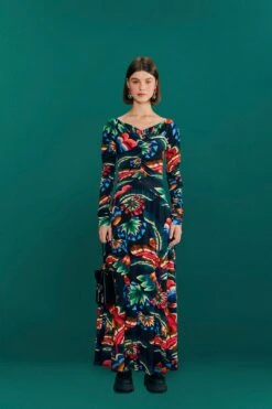 Farm Rio Black Chevron Forest Lenzing™ Ecovero™ Viscose Dress -Trend Farm Rio 303809 02