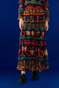 Farm Rio Black Night Sky Maxi Skirt -Trend Farm Rio 303828 03