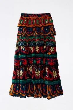 Farm Rio Black Night Sky Maxi Skirt -Trend Farm Rio 303828 06