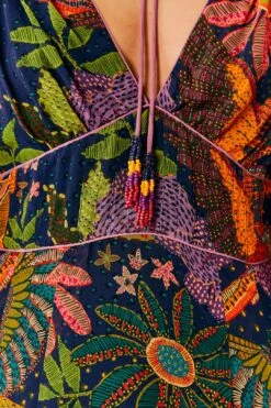 Farm Rio Navy Cool Macaw Midi Dress -Trend Farm Rio 303830 05