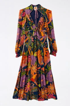 Farm Rio Navy Cool Macaw Midi Dress -Trend Farm Rio 303830 06