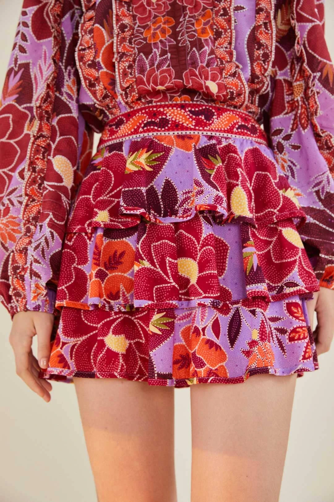 Farm Rio Sweet Floral Layered Mini Skirt 4 Farm Rio Sweet Floral Layered Mini Skirt - Image 2