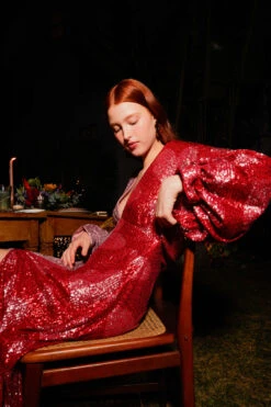 Farm Rio Hearts Sequin Midi Dress -Trend Farm Rio 303943 05