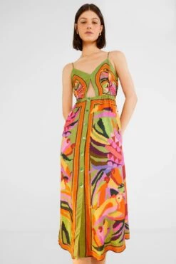Farm Rio Toucans Scarf Lenzingâ„¢ Ecoveroâ„¢ Viscose Midi Dress
