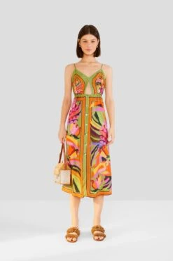 Farm Rio Toucans Scarf Lenzing™ Ecovero™ Viscose Midi Dress -Trend Farm Rio 303966 04