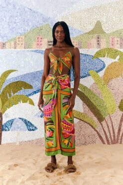 Farm Rio Toucans Scarf Lenzing™ Ecovero™ Viscose Crop Top -Trend Farm Rio 303977 01