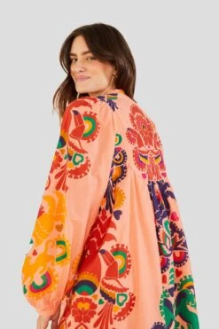 Farm Rio Peach Amulet Midi Dress -Trend Farm Rio 303983 05