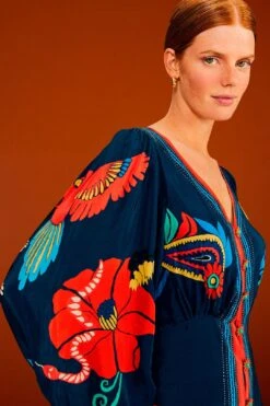 Farm Rio Blue Vintage Forest Midi Dress -Trend Farm Rio 304135 03 2