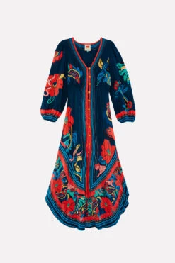 Farm Rio Blue Vintage Forest Midi Dress -Trend Farm Rio 304135 06