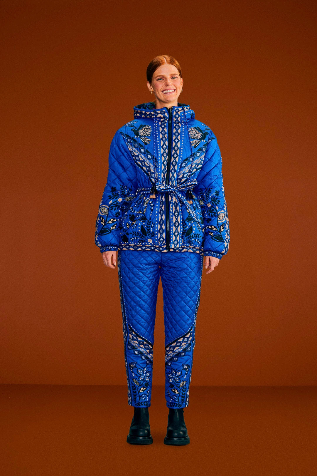 Farm Rio Black Macaw Forest Quilted Pants 4 Farm Rio Black Macaw Forest Quilted Pants - Image 2