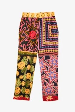 Farm Rio Patchwork Tapestry Smiley® Pants -Trend Farm Rio 305163 06