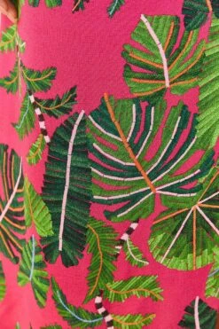Farm Rio Pink Leaves Midi Dress -Trend Farm Rio 305298 04