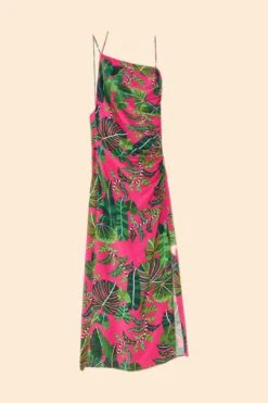 Farm Rio Pink Leaves Midi Dress -Trend Farm Rio 305298 06