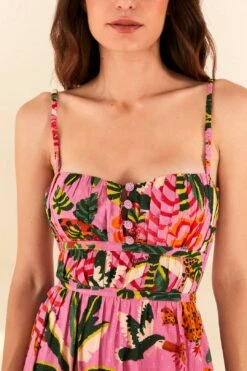 Pink Leopard Forest Midi Dress -Trend Farm Rio 305796 03