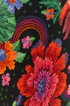 Farm Rio Black Blooming Garden Lenzing™ Ecovero™ Viscose Midi Dress -Trend Farm Rio 306067 05 1