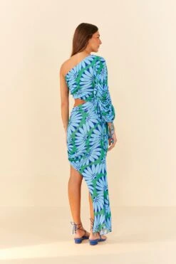 Farm Rio Green Copacabana Asymmetrical Midi Dress -Trend Farm Rio 306071 03