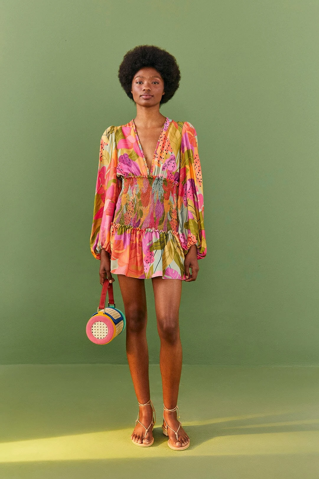 Farm Rio Sweet Forest Long Sleeve Mini Dress 4 Farm Rio Sweet Forest Long Sleeve Mini Dress - Image 2