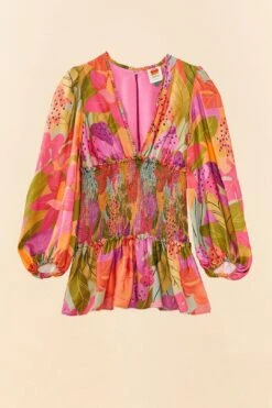 Farm Rio Sweet Forest Long Sleeve Mini Dress 11 Farm Rio Sweet Forest Long Sleeve Mini Dress -Trend Farm Rio 306085 06