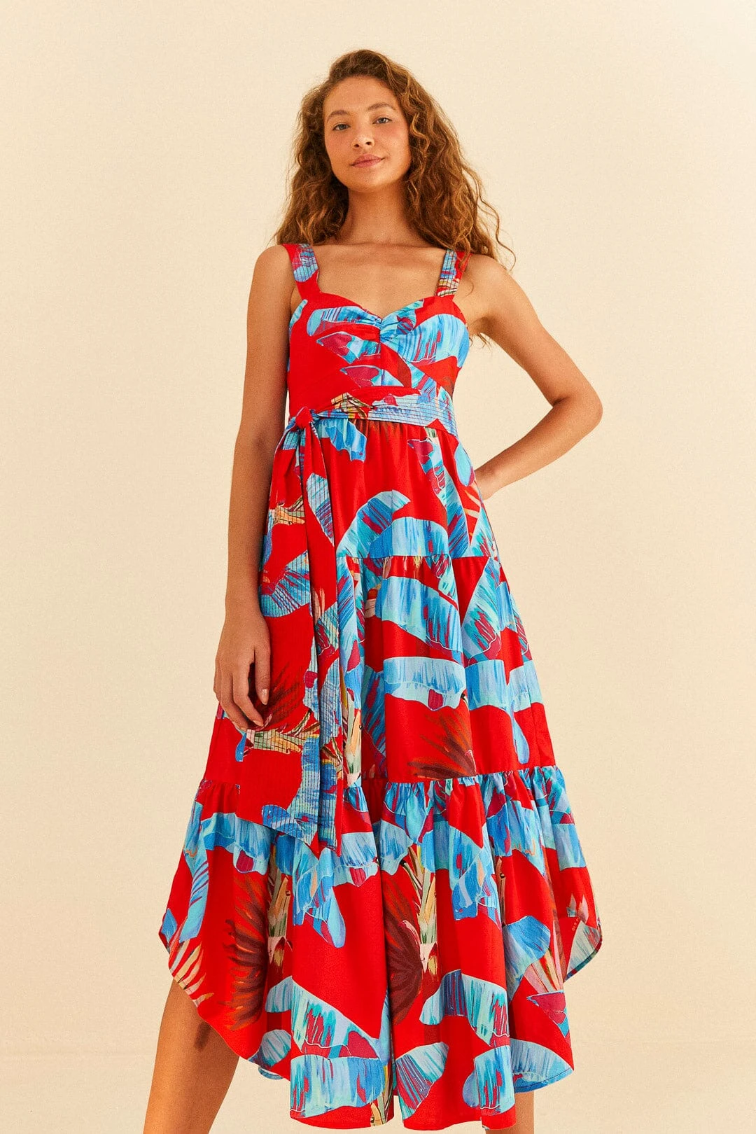 Farm Rio Red Sweet Jungle Midi Dress 3 Farm Rio Red Sweet Jungle Midi Dress
