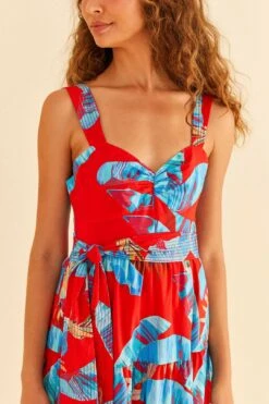 Farm Rio Red Sweet Jungle Midi Dress 12 Farm Rio Red Sweet Jungle Midi Dress -Trend Farm Rio 306090 05