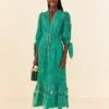 Farm Rio Green Morada Boa Guipure Dress -Trend Farm Rio 306101 01