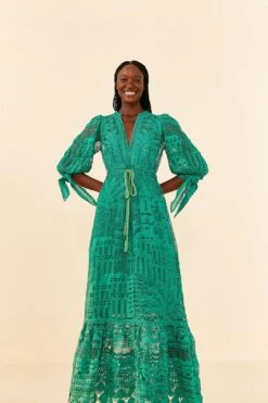 Farm Rio Green Morada Boa Guipure Dress 8 Farm Rio Green Morada Boa Guipure Dress -Trend Farm Rio 306101 02