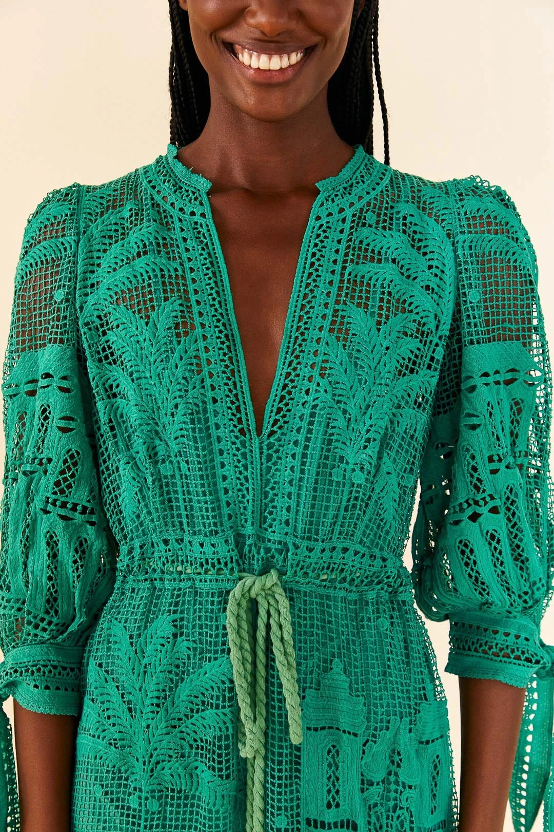 Farm Rio Green Morada Boa Guipure Dress 5 Farm Rio Green Morada Boa Guipure Dress - Image 3