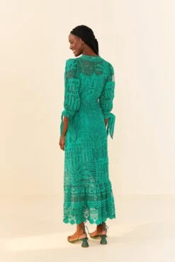 Farm Rio Green Morada Boa Guipure Dress 10 Farm Rio Green Morada Boa Guipure Dress -Trend Farm Rio 306101 04