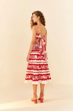 Farm Rio Off-White Rio Tiles Midi Skirt -Trend Farm Rio 306126 03