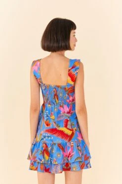 Farm Rio Blue Macaw Party Mini Dress -Trend Farm Rio 306136 03