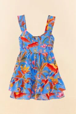 Farm Rio Blue Macaw Party Mini Dress -Trend Farm Rio 306136 05