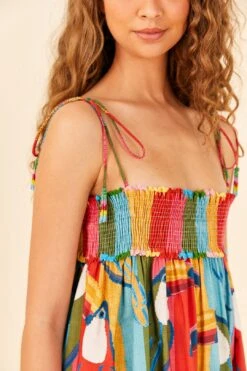 Farm Rio Wonderful Toucans Organic Cotton Midi Dress 10 Farm Rio Wonderful Toucans Organic Cotton Midi Dress -Trend Farm Rio 306145 03