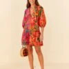 Farm Rio Mixed Warm Prints Organic Cotton Mini Dress 1 Farm Rio Mixed Warm Prints Organic Cotton Mini Dress -Trend Farm Rio 306155 01