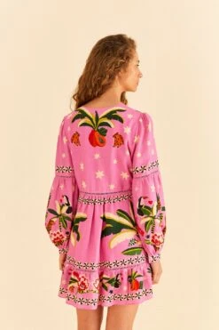 Farm Rio Pink Leopard Forest Mini Dress 11 Farm Rio Pink Leopard Forest Mini Dress -Trend Farm Rio 306160 04