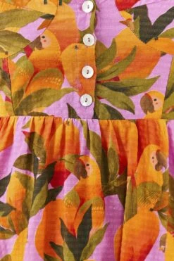 Farm Rio Lilac Mango Macaws Mini Dress -Trend Farm Rio 306166 04