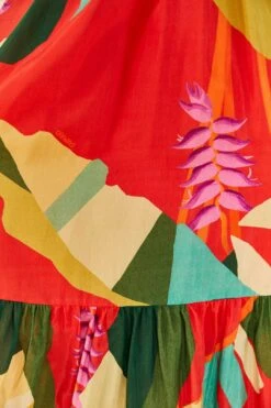 Farm Rio Red Heliconia Midi Dress -Trend Farm Rio 306185 05