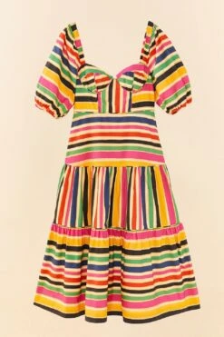 Farm Rio Rainbow Stripes Midi Dress -Trend Farm Rio 306188 06