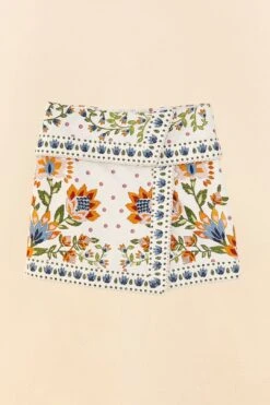 Farm Rio White Summer Garden Mini Skirt -Trend Farm Rio 306268 06