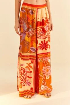 Farm Rio Forest Mixed Scarves Lenzing™ Ecovero™ Viscose Pants -Trend Farm Rio 306279 03