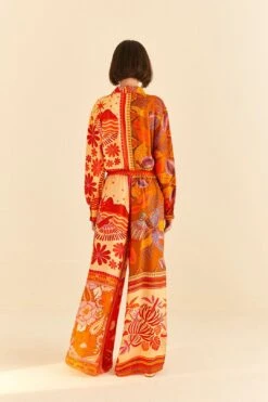 Farm Rio Forest Mixed Scarves Lenzing™ Ecovero™ Viscose Pants -Trend Farm Rio 306279 04