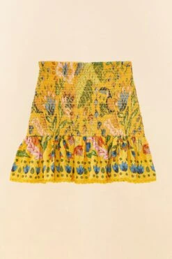 Farm Rio Yellow Summer Garden Mini Skirt -Trend Farm Rio 306300 06
