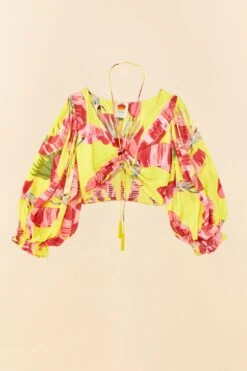 Farm Rio Lime Sweet JungleLenzing™ Ecovero™ Viscose Crop Top -Trend Farm Rio 306305 06